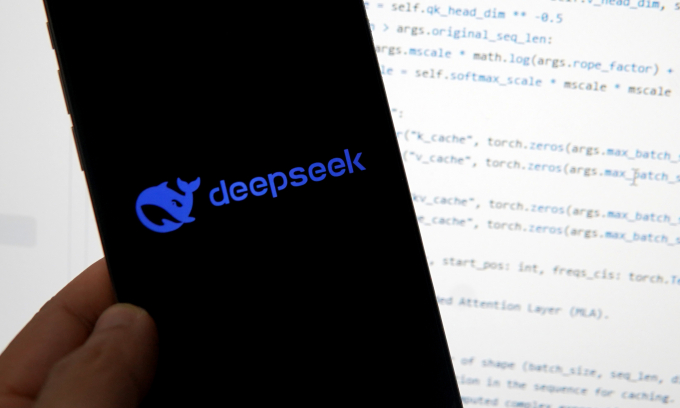 Logo ứng dụng AI DeepSeek do Trung Quốc phát triển. Ảnh: Lưu Quý